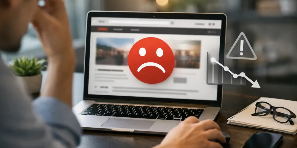 Como corrigir experiência ruim no site agora